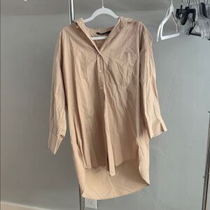 Zara Beige Shirt Dress